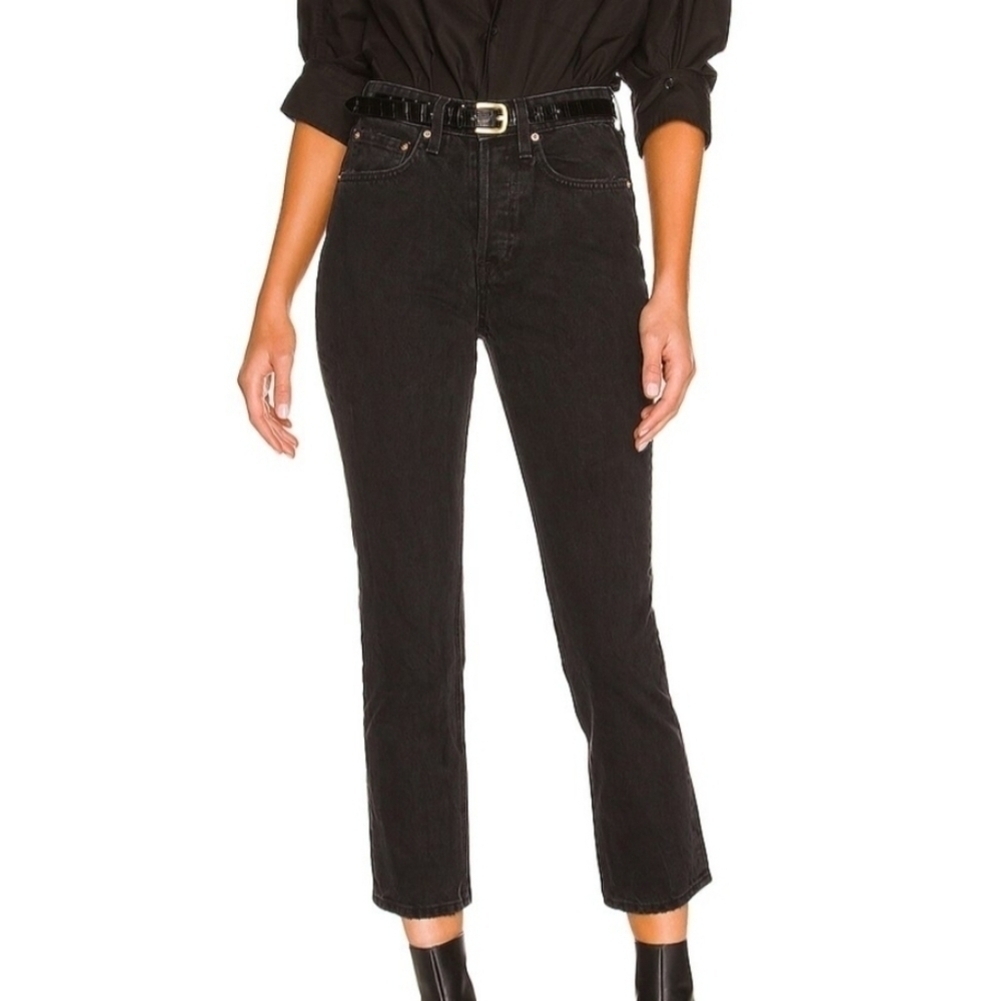 GRLFRND Denim Karolina High Rise Crop In East Side Black Jeans Casual Chic 25